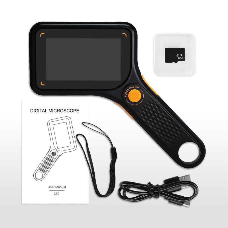 Digital Microscope Handheld 500X with 3.0" IPS Screen, Autofocus, 8GB TF Card, Portable USB Microscope Coin Magnifier with 8 LED Lights for Photo and Video, Windows/MacOS Recording & Transmission