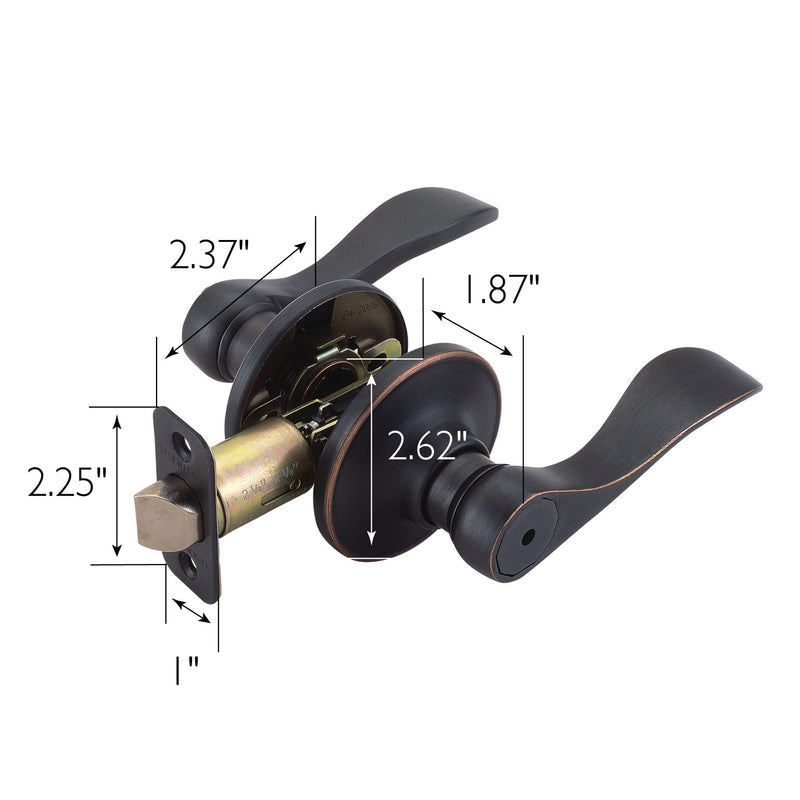 Design House 700534 Springdale Privacy Bed and Bath Door Lever Oil Rubbed Bronze Privacy - Locking