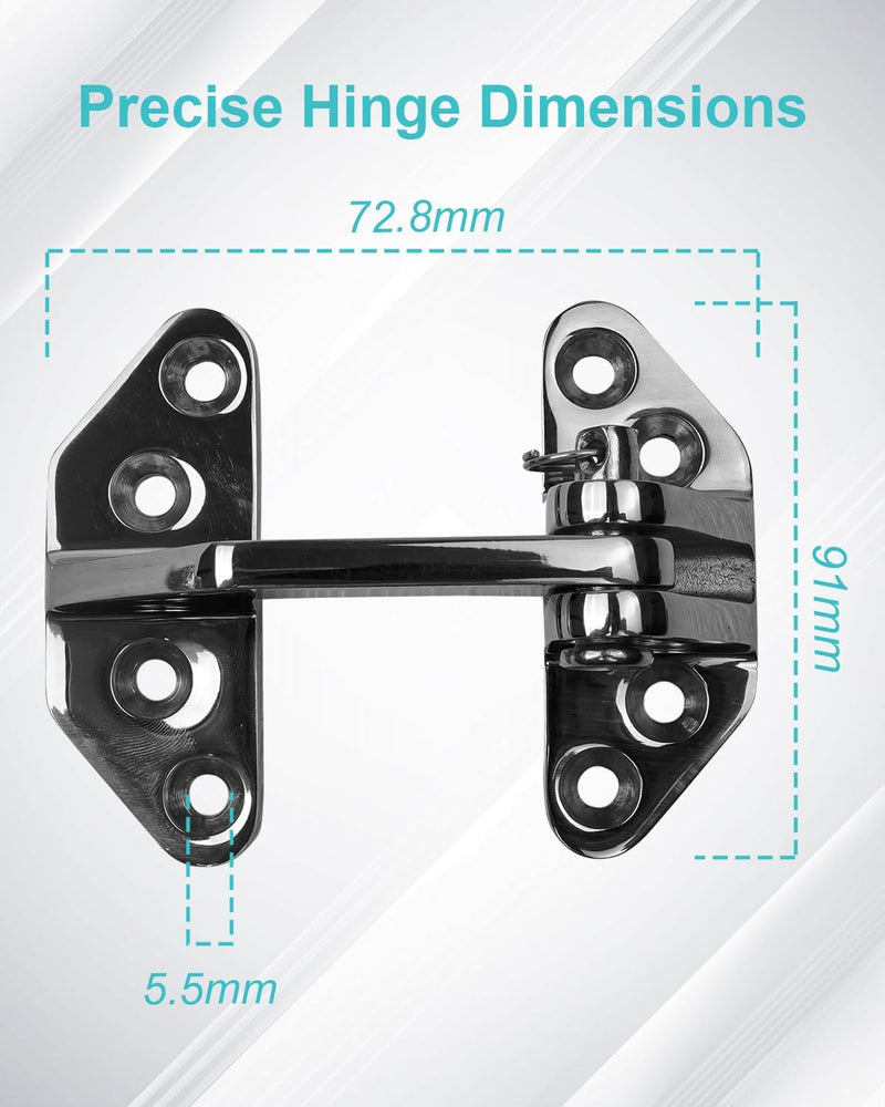 2pcs Marine Hatch Hinge for Ship Kayak RV Yacht | 3.62" x 2.87" 316 Stainless Steel Long Reach Boat Door Hatch Hardware
