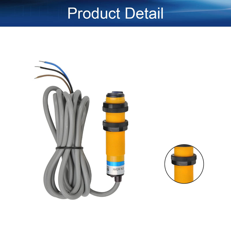 Heyiarbeit Photoelectric Sensors Specular Reflection Photoelectric Sensor Switch 200MA Detection Distance 2M 3 Wires E3F-R2NK 1pcs