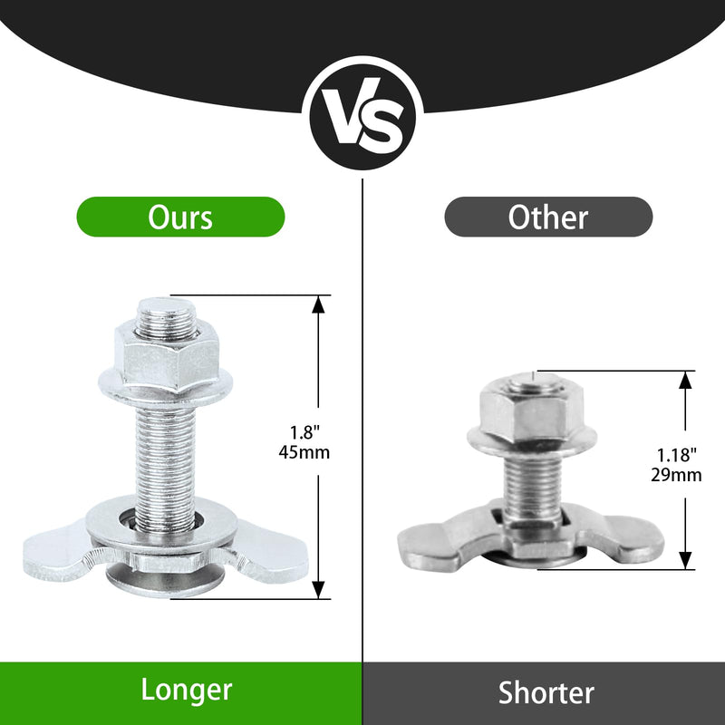 L Track Threaded Stud Fittings L-Track Threaded Double Stud Lug Fitting Tie Down, Used with L Track Rails for Truck Bed or Trailer Cargo Control, Pack of 10, Sliver Silver