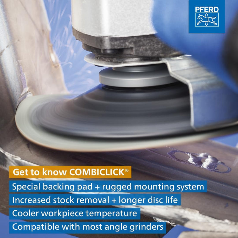 PFERD COMBICLICK Felt Disc, 5 pc. | 4-1/2 inch dia. | 48705 - for pre-polishing and high-gloss polishing with an angle grinder, works with polishing paste bars