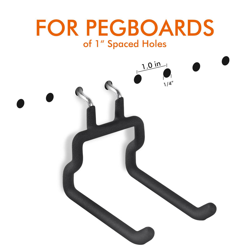 Utility Heavy Duty Pegboard Hooks - 5Pack Peg Board Accessories for Hanging Tools Fit 1/4" Peg Holes - Pegboard Organizer Large Tool Holders for Garage Workshop Shed 5 Pack