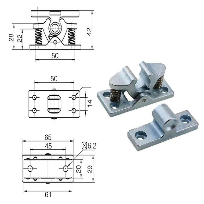 Heavy RV Door Holder Zinc Alloy Trailer Door Latch, Spring Loaded Double Roller Catch Easy Lock Stop for Trailers, Boats, Garage, Cabinets & Home Use with Screws (2 Pcs) 2 Pcs
