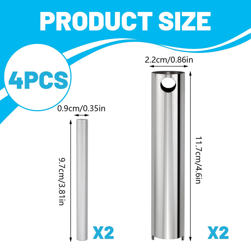 2 Pieces Cartridge Retainer Removal Tool with Handle Compatible with 1224 1234 1248, Replacement Cartridge Puller, Push & Pull Shower Faucet Removal Tool for Bathtub Repair Parts Silver