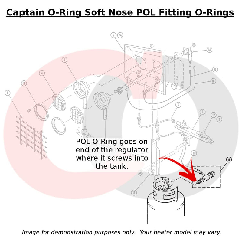 Captain O-Ring - Orings for Soft Nose P.O.L Propane Tank Cylinder Gas Fitting POL Connectors (25 Pack) [Replacement for Mr Heater #F273786]