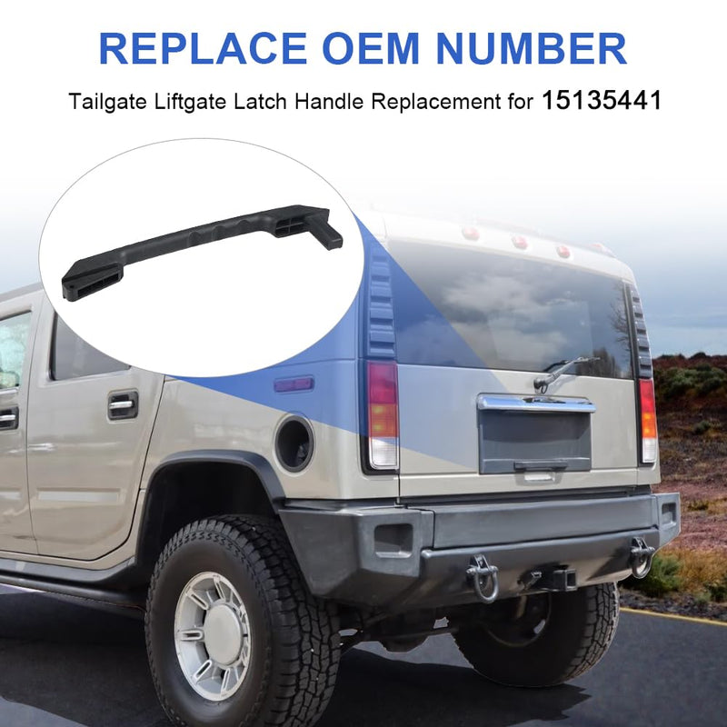 JDMON Replacement for Tailgate Liftgate Handle Exterior Textured Lever Hummer H2 2003 2004 2005 2006 2007 2008 2009 Rear Lift Gate Latch Handle Rear Textured Grip Lever Replacement for 15135441 97503
