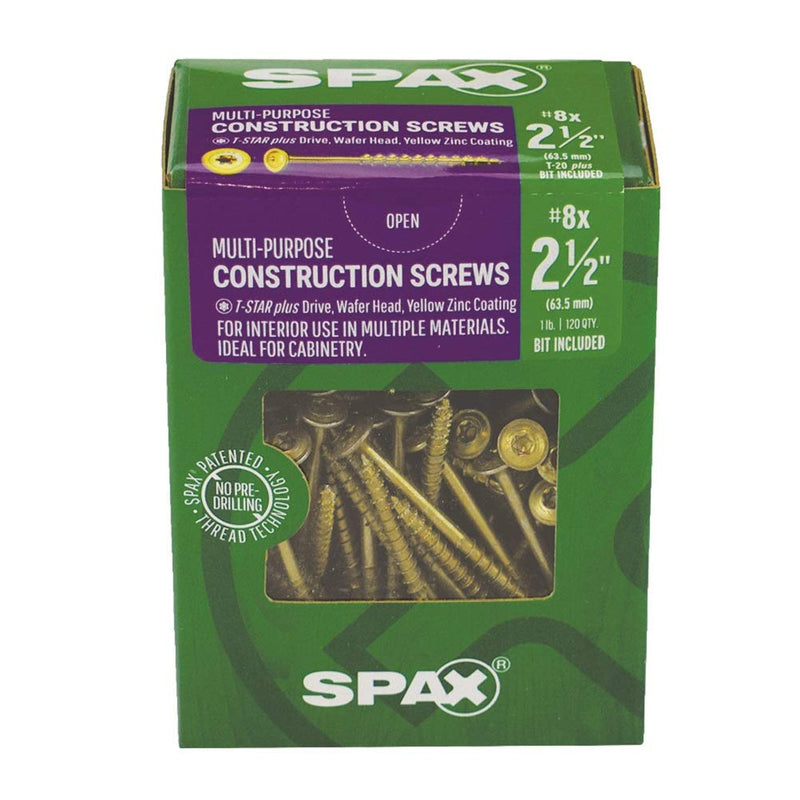 SPAX 4281020400604 lag-Screws, 8 x 2-1/2" (1 lb.), Yellow