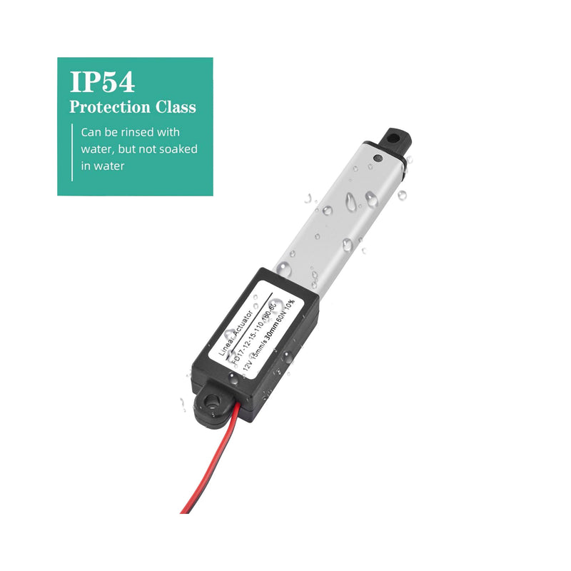 AWINLI Mini 12V 1.2Inch Line Actuator,Speed 15mm/s, 60N/13.4LBS,Waterproof Linear Motion Actuator,with Remote Lever Switch,Mounting Bracket,Suitable for Micro Equipment,Cabinet (30mm) 30mm Mini12V