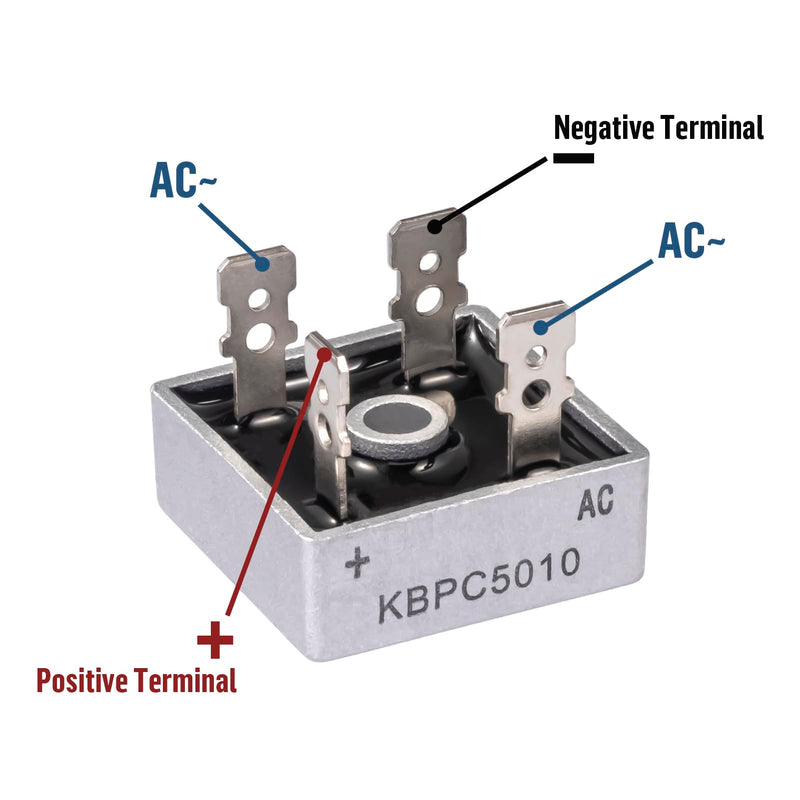 KBPC5010 Bridge Rectifier Diode 50A 1000V KBPC 5010 Electronic Silicon Mini Rectofier Diodes Ac to Dc 50 Amp 1000 Volt (Pack of 5Pcs) KBPC5010