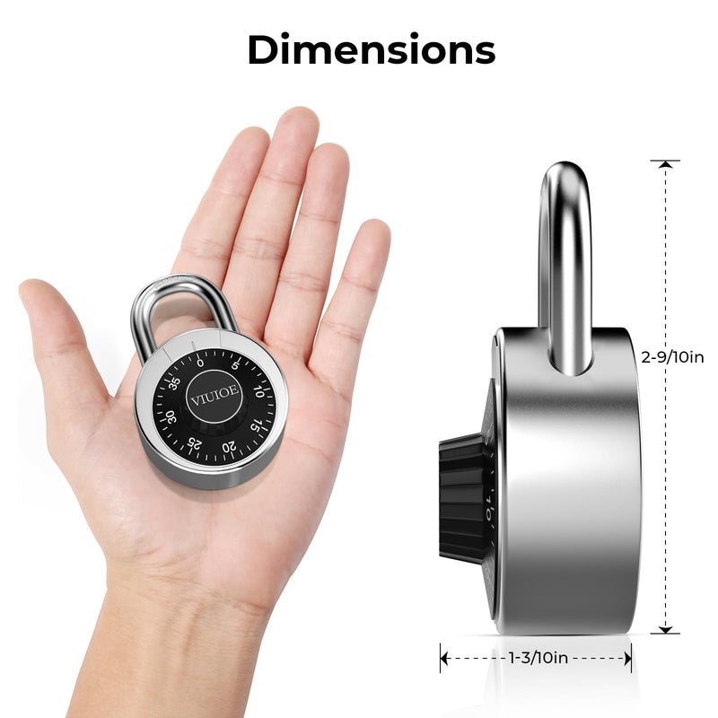 Dial Combination Lock - Padlock for Gym and School - 1 Pack, Black