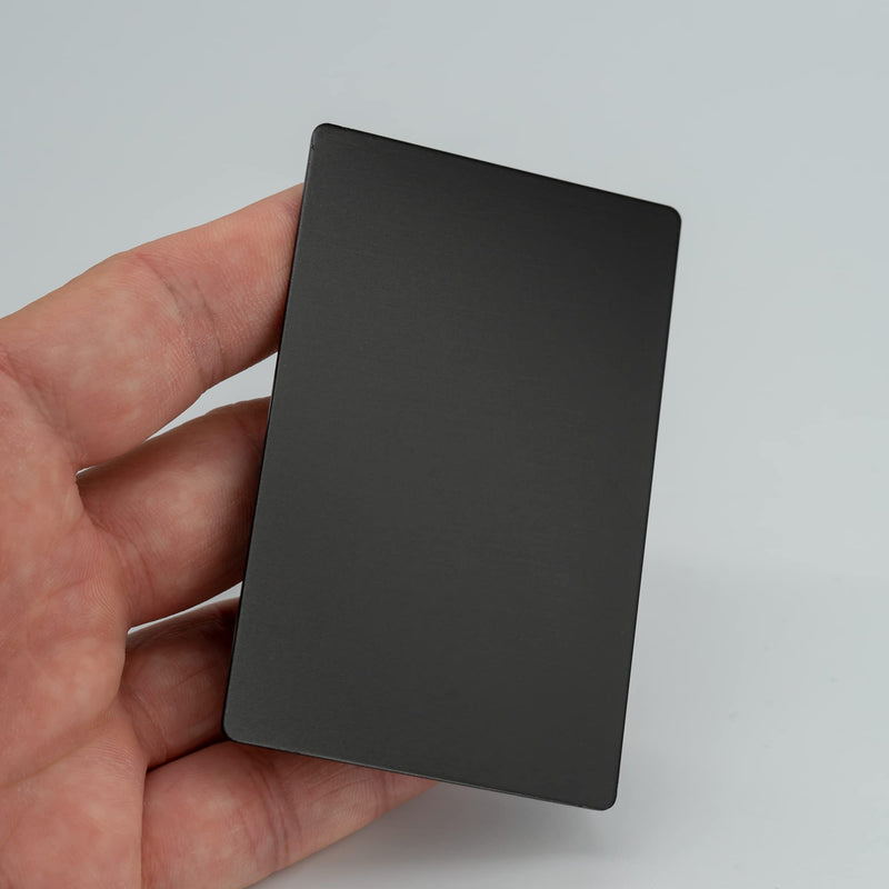 StayMax Anodized Aluminum Business Cards Blanks Metal Engraving Sheets Aluminum Blanks 10 Pack (Black) Black