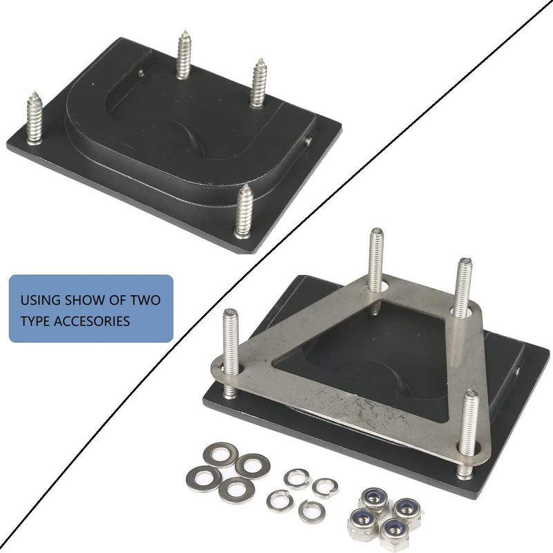 Thorn Boat Flush Hatch Lift Ring Pull Handle 3" Marine Stainless Steel Black Coated with Back Plate 4 PCS