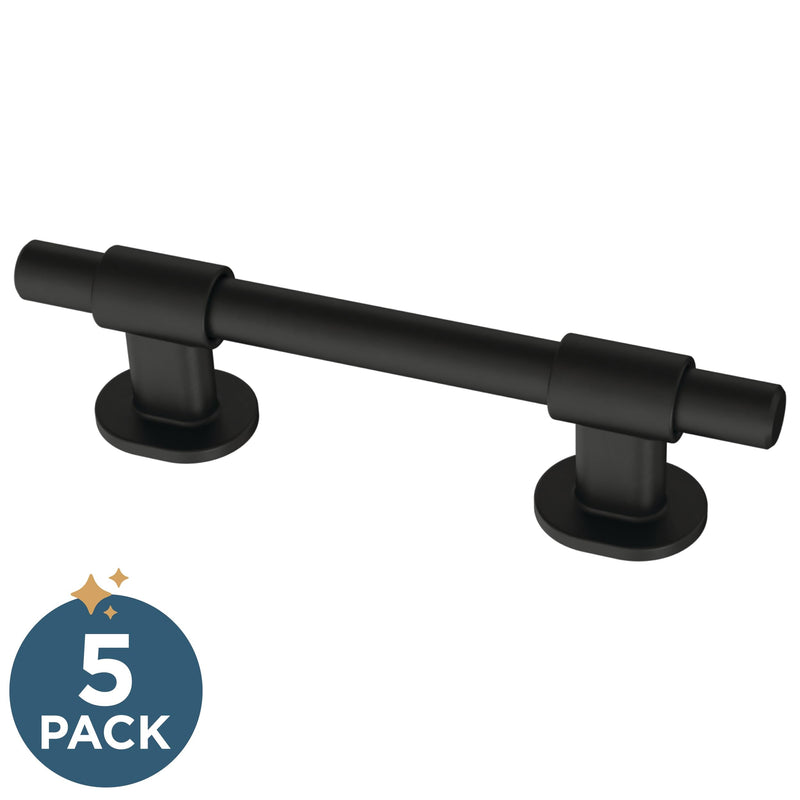 Franklin Brass P44364-FB-B Bar Adjustable Cabinet Pull, 1-3/8' to 4' (35-102mm), 5-pack, Matte Black 1-3/8" to 4" (35mm/102mm) CTC Bar Adjusta-Pull