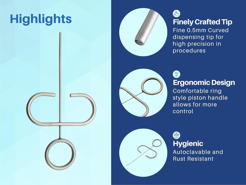 Artman Instruments Dental Endodontic MTA Cement Teeth Filling Plugger Curved 0.5mm Applicator Carrier Root Canal