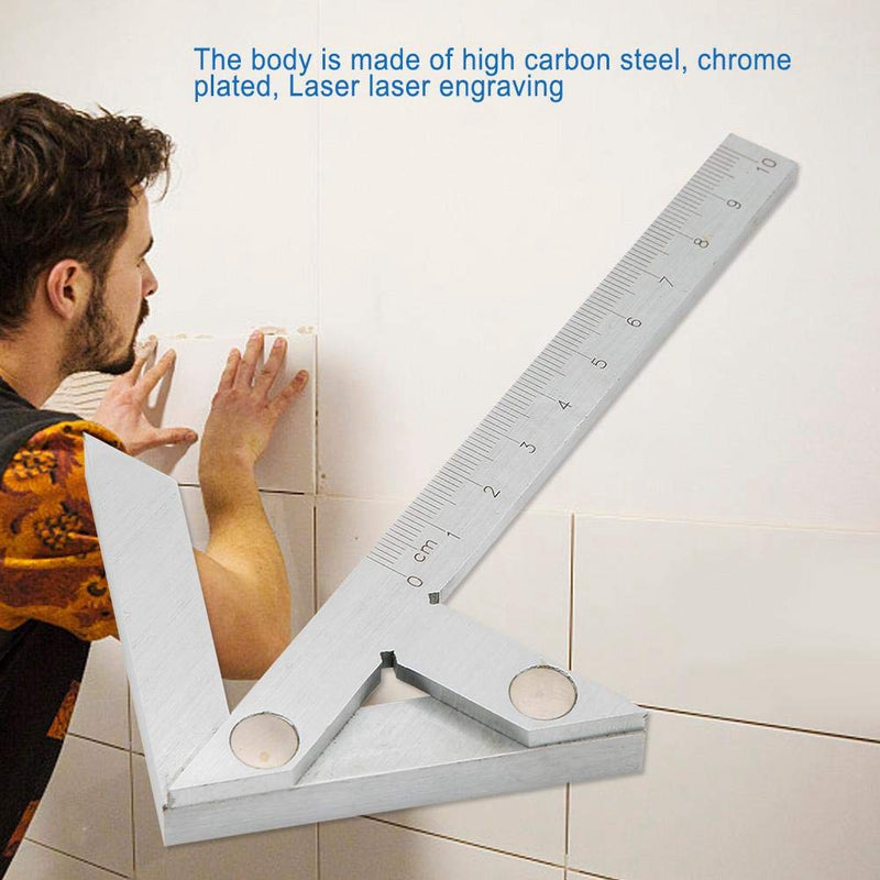 Center Finding Gauge, Centering Square 100*70mm Gauging Center Gauge Round Bar Marking Center Finder Measurement Tool Ruler Center Gauge