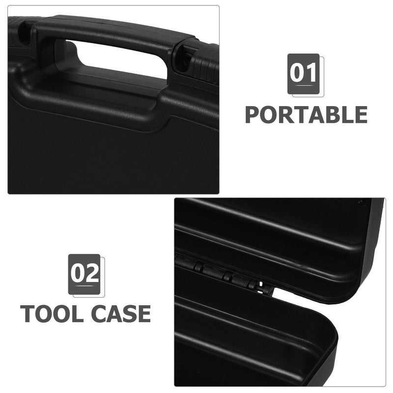 ARTIBETTER Portable Toolbox Storage Case Black Pp Plastic Tool Box with Reinforced Corners and Locking Mechanism Compact Carrying Case for Travel and Outdoor Use
