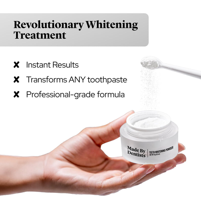 Teeth Whitening Powder - Remineralizing Tooth Powder with Advanced Whitening Formula with Pap, Hydroxyapatite, and Diamond Powder - Non-Abrasive Teeth Stain Remover for Instant Results