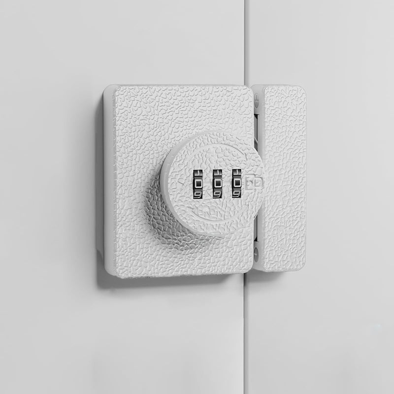 Keyless Combination Cabinet Lock, Anti-Pry 3-Digit Security for Swinging/Sliding Door, Drawer, Cupboard, Locker, Closet, Child Safety, Easy Installation (White, 2 Pack) White