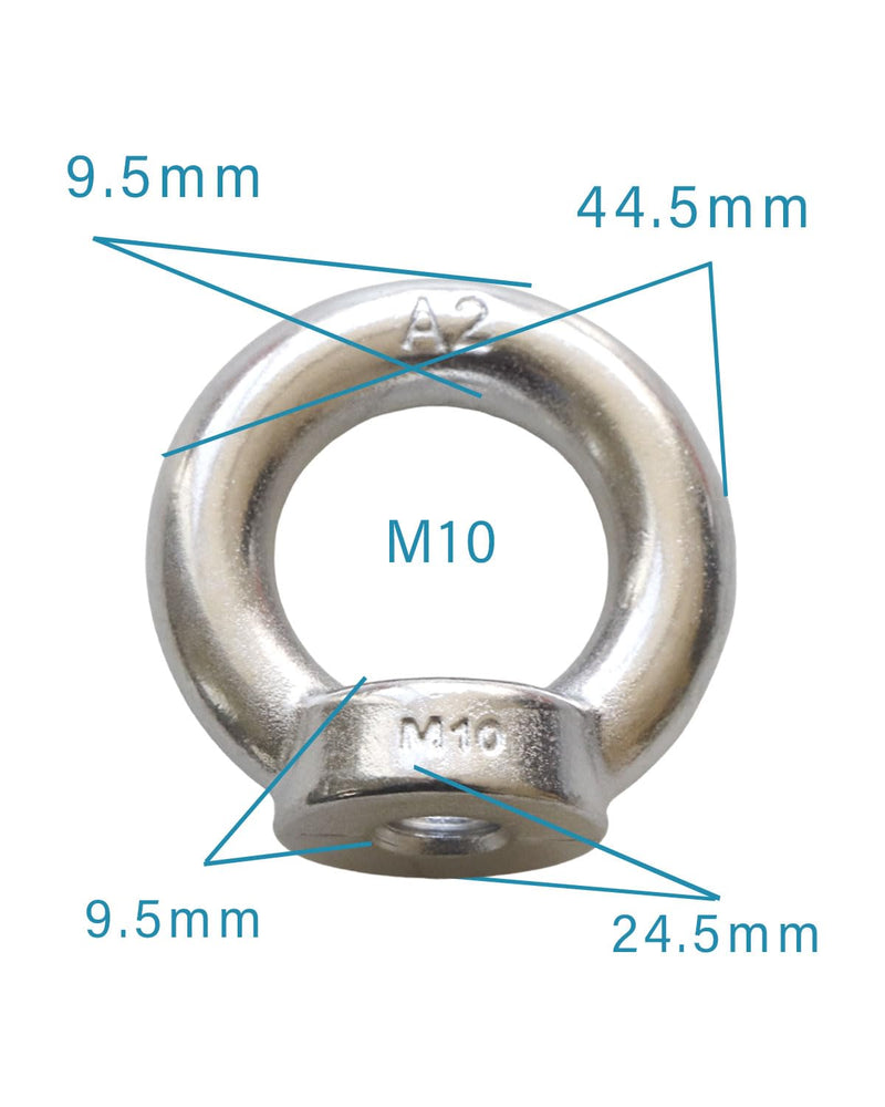 M10 Eye Nuts - IMScrews 304 Stainless Steel Eye Nuts - Resilient Hardware for Home Repairs and Professional Projects Pack of 4 M10 - NewNest Australia