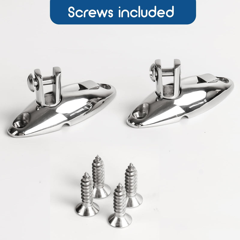 Boat Bimini Top Swivel Hinge - 316 Stainless Steel Deck Side Mount Quick Release Hinge, 360 Degree Rotation Marine Hardware Accessories（2 Pack）