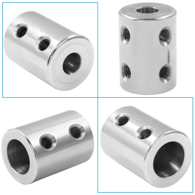 BokWin 2 Pcs Bore Rigid Coupling Set 6mm to 10mm Shaft Coupler Connector Stainless Steel Coupler Rigid Couplings for 3D Printers Motor Accessories