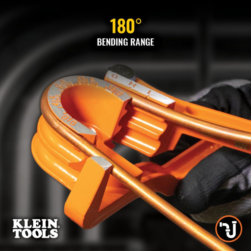 Klein Tools 51006 3-in-1 Tube Bender, 1/4, 5/16, and 3/8-Inch O.D. Tubing, Bends Soft Copper, Aluminum, Thin Wall Steel up to 180 Degrees