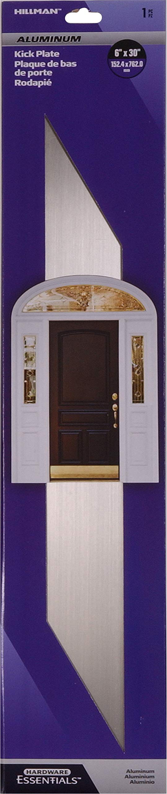Hardware Essentials 852742 Aluminum Non-Magnetic, Screw-in, Door Kick Plate 6" x 30" Satin Nickel Finish  6 Inch x 30 Inch Nickel Aluminum