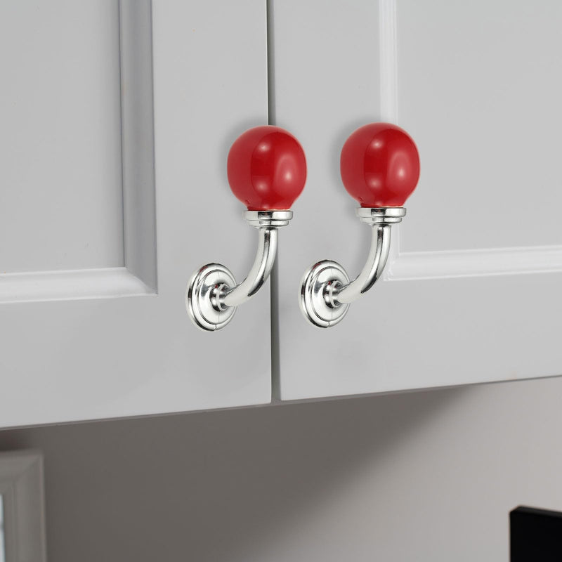 uxcell 4 Pcs Wall Hooks, Ceramic Drawer Door Cabinet Single Hook Handle Shoe Cabinets Wardrobe Door Hooks Handles for Hanging Clothes Keys Hats Backpacks, White
