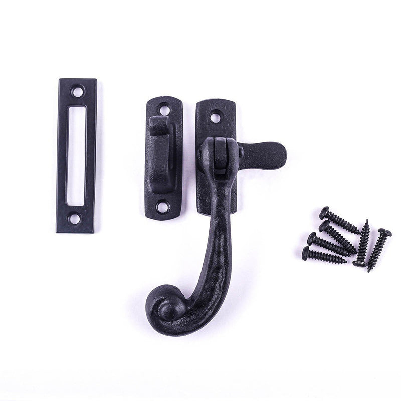 Renovators Supply Manufacturing Window Sash Lock 3.75 in. Wrought Iron Traditional Window Locks with Mounting Hardware (Pack of 4) Pack of 4