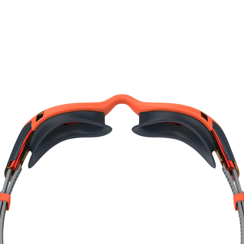 Speedo Unisex-Adult Swim Goggle Biofuse 2.0 Amber Wave/Steel/Crimson Mirrored One Size