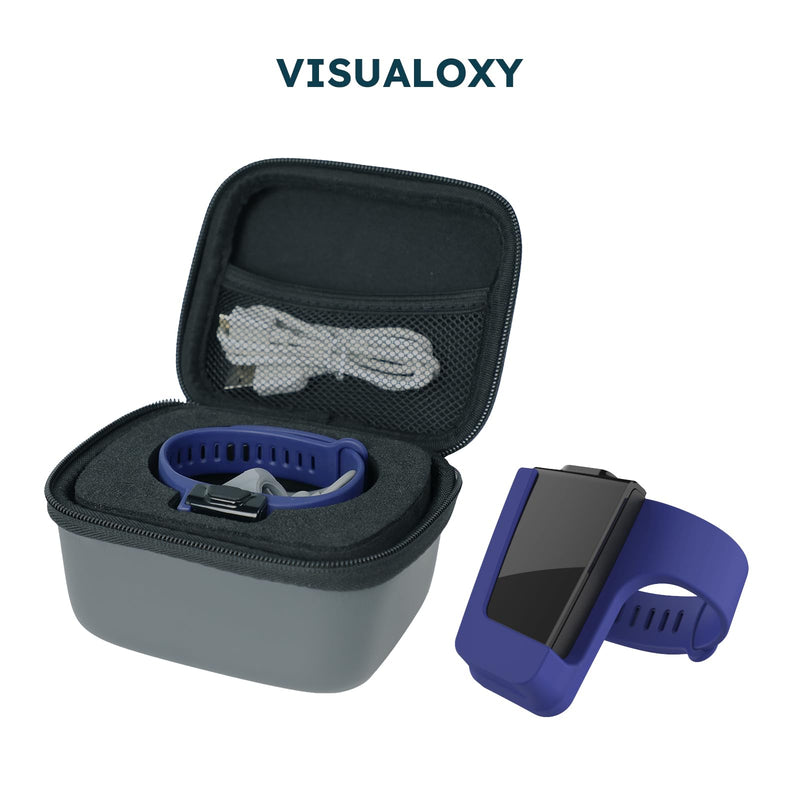 Vibeat Wearable Pulse Oximeter Case, Oxygen Monitor Storage Case, Portable Protective Bag OxyU SleepU Visualoxy CheckmeO2 Max, Case Only, Gray