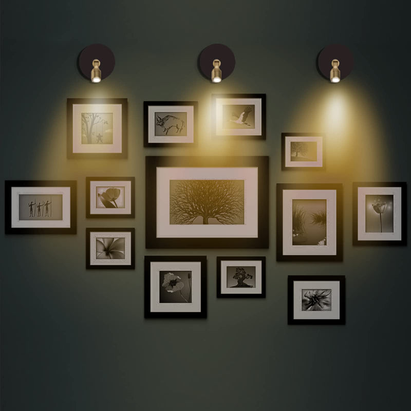 Battery Powered LED Spotlight, Picture Light, Indoor Uplighting, Puck Lights with Remote, Picture Frame Lights, Art Display Lights for Paintings Dartboard Portrait Artwork-Black Black-G 2 Pack
