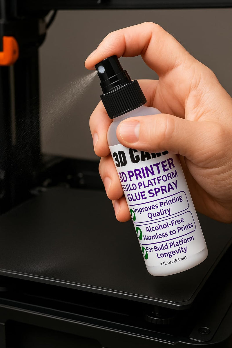 3D Printer Adhesive Kit – Bed Glue for PLA PETG ABS + Build Plate Cleaner & Microfiber Cloth – Strong No-Warp Bond, Easy Clean Removal, Works on Glass, PEI, Flex Plates