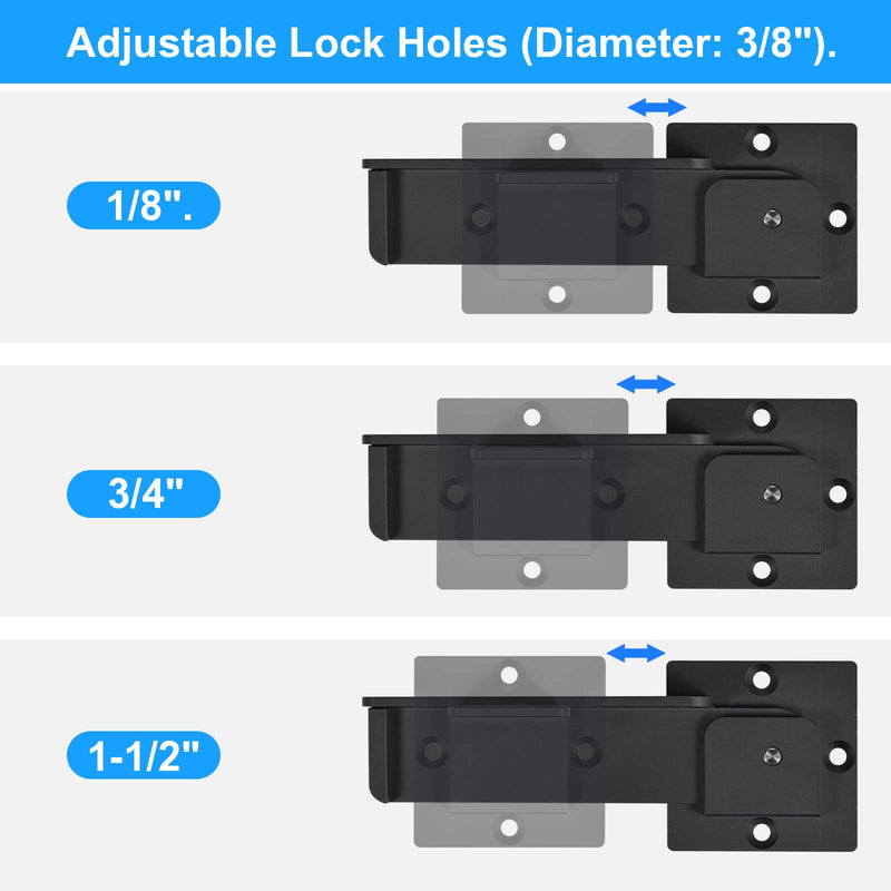 7.5" Flip Gate Latch Lock with Padlock Hole, 4mm Heavy Duty Aluminum Alloy Adjustable Door Latch for Sliding and Swing Open Door, Outdoor Gate, Wooden Fence, Barn Door, Shed, Garage, Yard 1