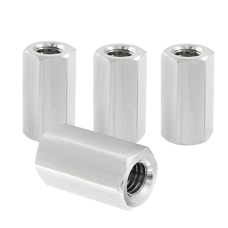 6 Pcs M8 X 1.25-Pitch 25 mm Length Hex Coupling Nut, 13 mm Width Stainless Steel Rod Coupling Nuts (Metric) M8 25mm