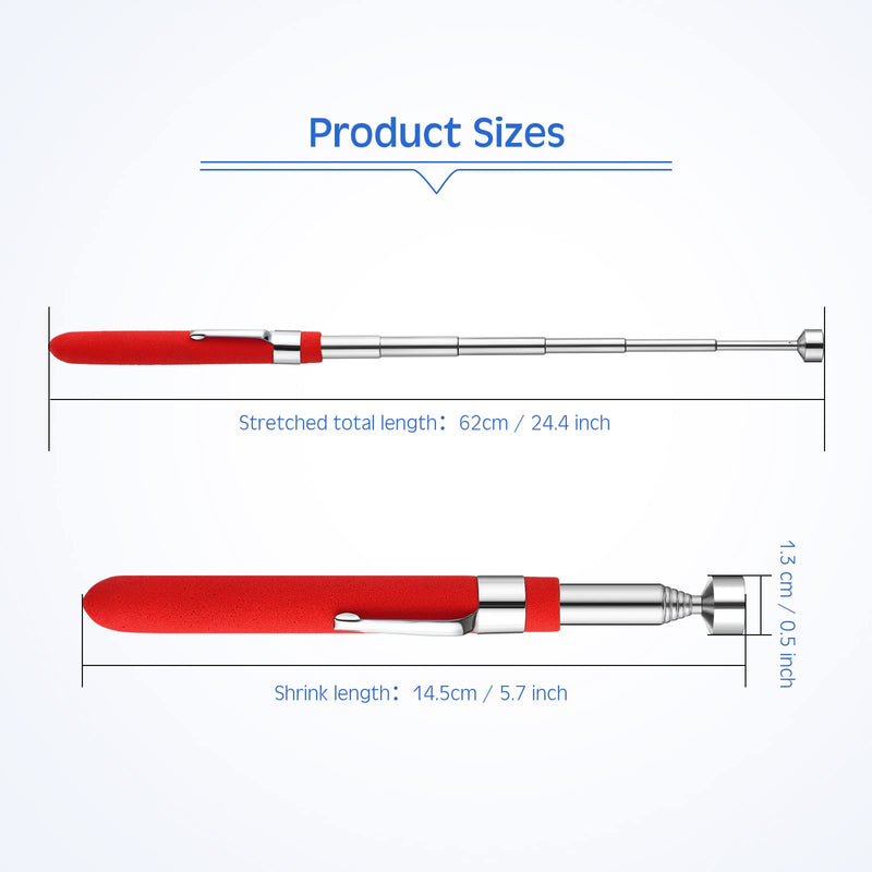 Geiserailie 4 Pcs Telescoping Magnet Pickup Tool Extendable Magnetic Sticks Pick up Grab Tool for Men Practical Gifts for Men, Dad, Boyfriend, Valentine's Day, Father's Day, Birthday Gifts(5 lb) 5 lb