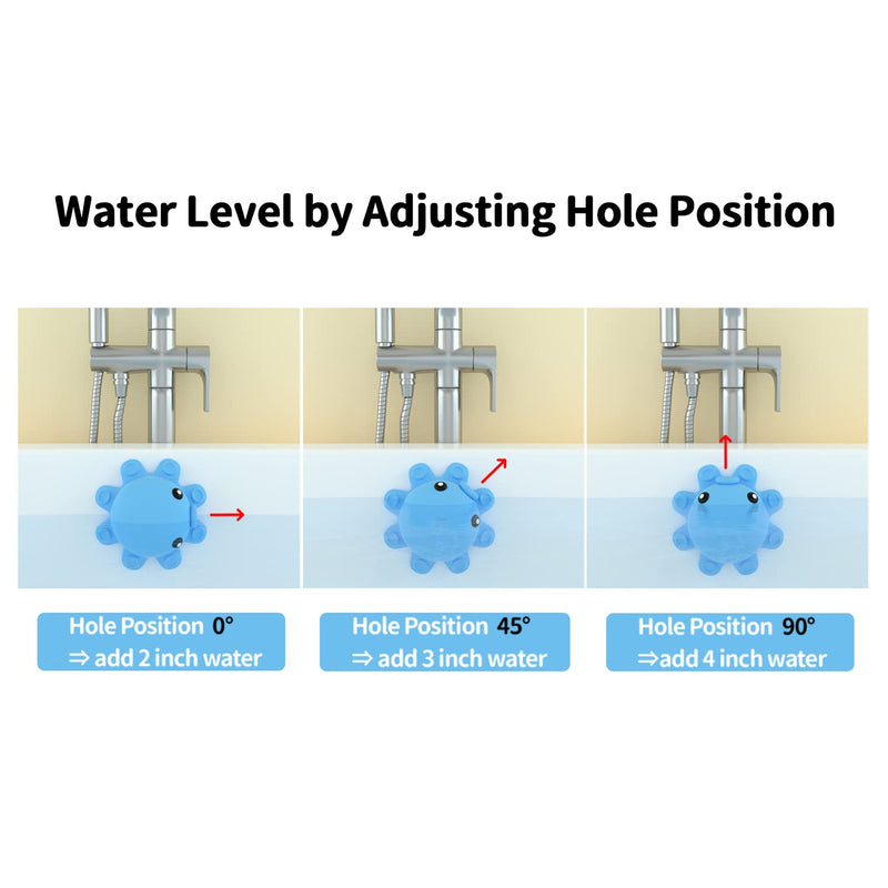 Bathtub Overflow Drain Cover Tub - Silicone Bathroom Overflow Drain Cover, Bath Tub Overflow Cover, Bathroom Spa Accessories, Adds Inches of Water for Deeper&Warmer Bath，Blue Blue