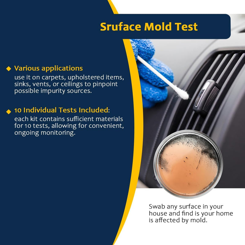 Mold Testing Kit with 5 Individual Tests - DIY Mold Test Kit for Home - Includes Detailed Mold Identification Guide - Fast and Reliable Mold Detector for Home