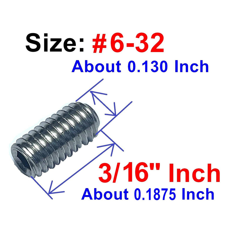 50pcs #6-32 x 3/16 inch Set Screws 304 Stainless Steel Allen Head Hex Hexagon Socket Set Screws with 1/16 Allen Wrench,Set Grub Screws Hex Allen Head Socket Set Screws.(3/16" Length) 6-32 x 3/16 - NewNest Australia