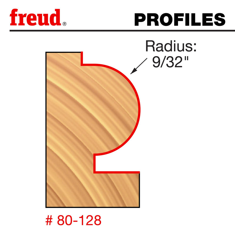 Freud 80-128: 9/32" Radius Traditional Beading Bit with 1/2" Shank