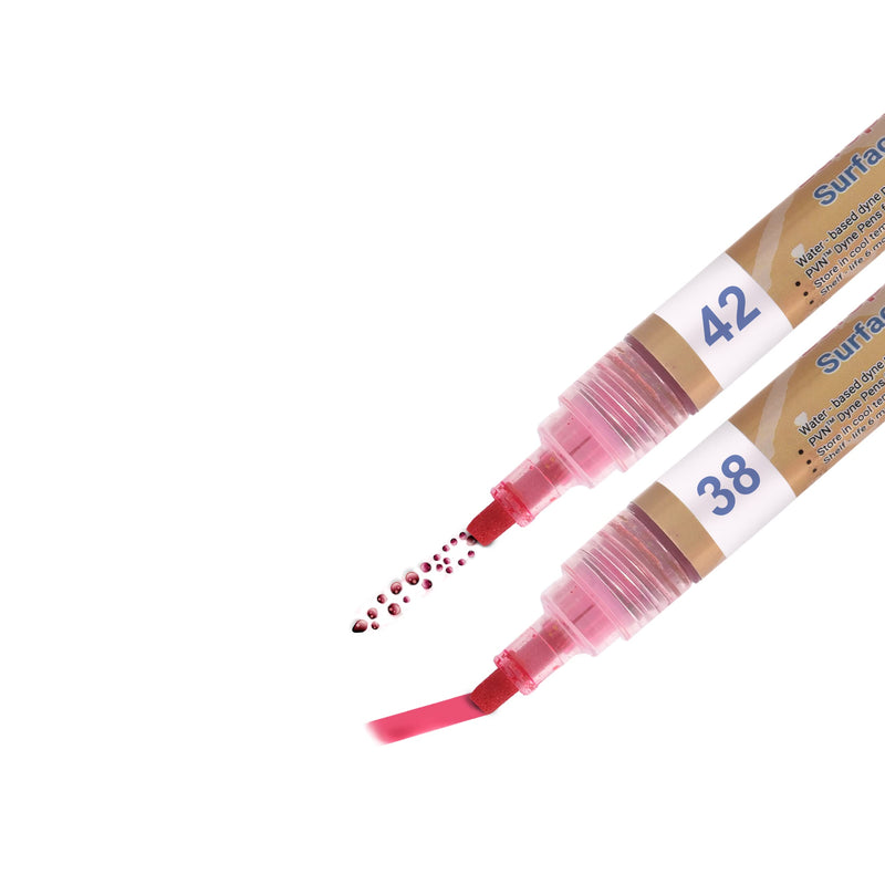 PVN TECHNO SYSTEMS LLP PVN DYNE Pen 38 & 42 Dynes/cm [Popular Value Pack] for Surface Tension-Treatment Measurement,Pack of 2, Reddish Pink