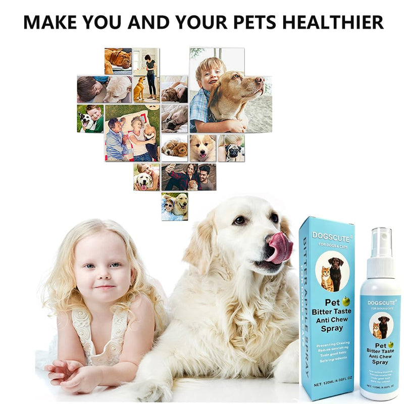 Bitter Apple Spray for Dogs & Cats, No Chew Spray for Dogs to Safeguard Furniture, Dog Deterrent Spray, Dog Repellent Spray