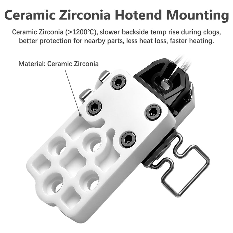 for Bambu Lab H2D/H2C Hotend Heating Assembly - Left,Zirconia Ceramic Base with Pre-Installed Thermistor & Heater Cartridge – Excellent Thermal Insulation– Quick-Clamp Design for Bambu H2C H2D Parts for Bambu H2D/H2C Left