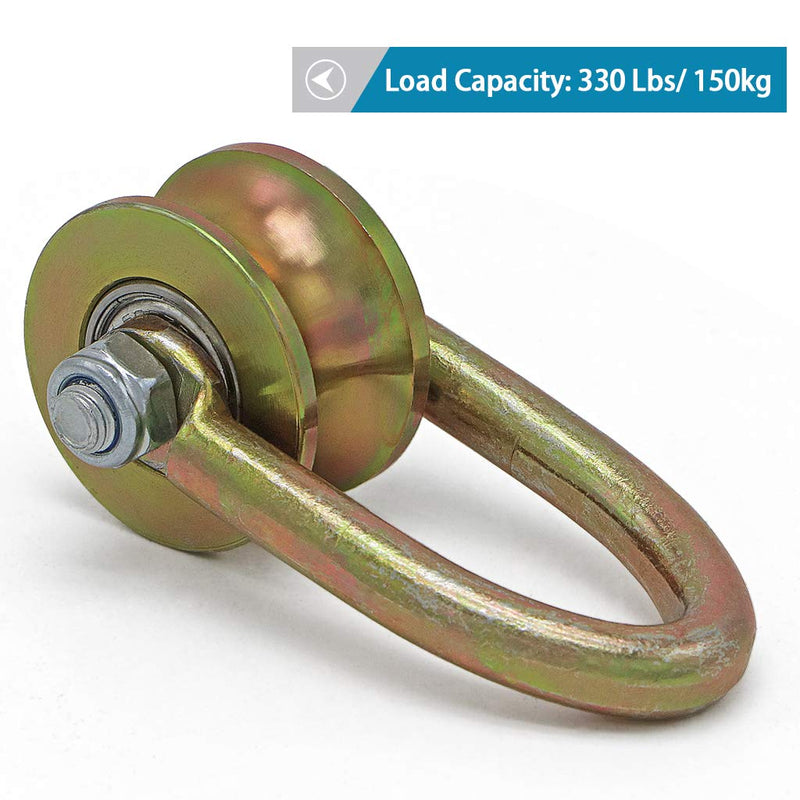 Skelang 3-Pack Pulley Wheel 1.5", Duplex Bearing Pulley Roller, U Type Pulley Wheel, Wire Rope Pulley for Lifting Work, Home Gym, Load Capacity 330Lbs