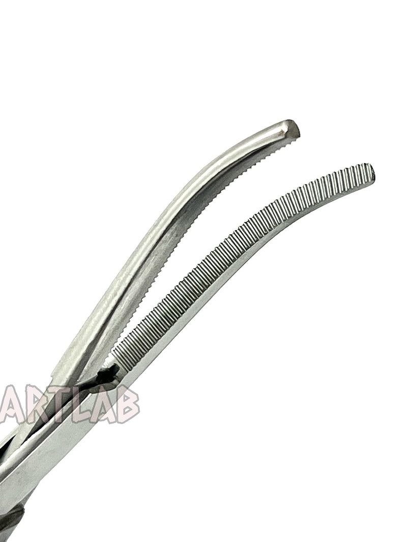 German Vinyl Grip Locking Straight & Curved Hemostat -Hemostat Forceps- Stainless Steel Locking Tweezer Clamps - Ideal Hemostats for Nurses, Fishing Forceps, Crafts and Hobby (Green CVD 6.25") GREEN CVD 6.25"