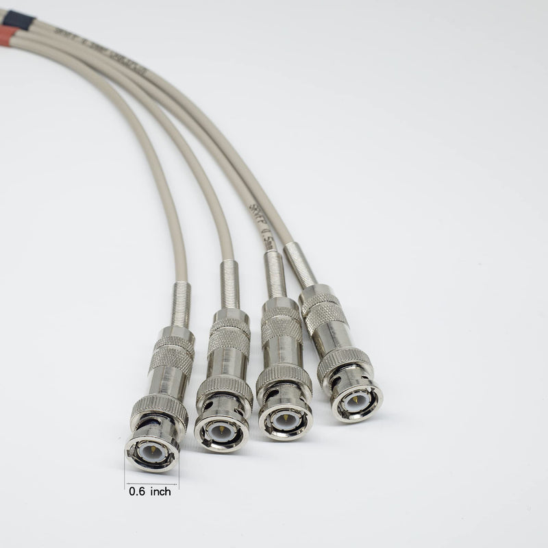 LCR Meter Test Leads BNC Male Plug Test Lead Kit Set, 4-Wire Kelvin Clip Alligator Electrical for Component Testing Clip Kelvin Clip with 4 BNC LCR Meter Cable
