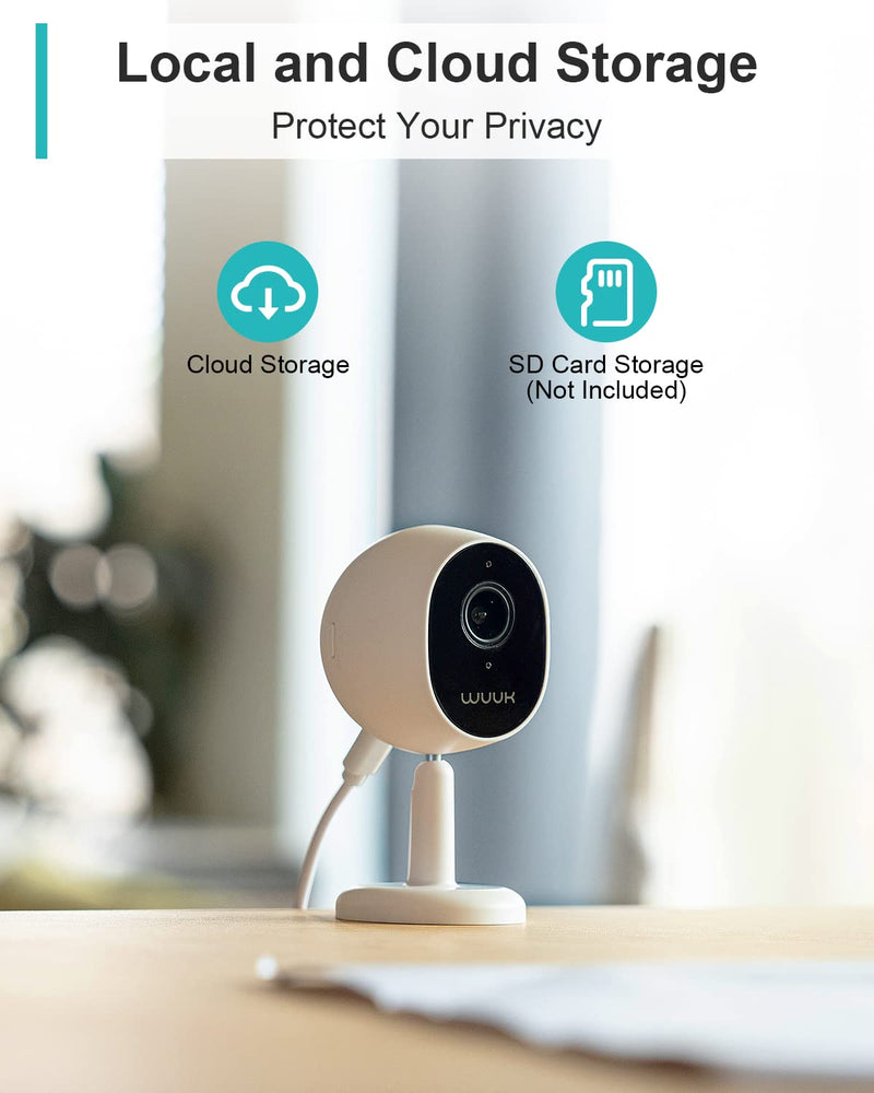 WUUK 4MP Indoor Security Camera, WiFi Camera Indoor Baby Monitor, Pet Camera w/Motion & Human Detection, Night Vision, 24/7 Live View 2-Way Audio, Magnetic Stand, Works w/Alexa & Google Home Stick Up Cam