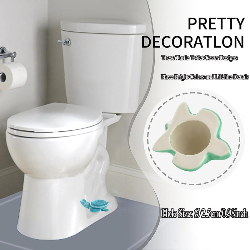Cute Turtle Toilet Bolt Caps Ceramic Sea Turtle Toilet Bolt Covers Decorative, Set of 2 Toilet Screw Cover Caps, Toilet Caps for Bottom of Toilet, Toilet Bowl Caps for Bolts Bathroom Decor (F) F