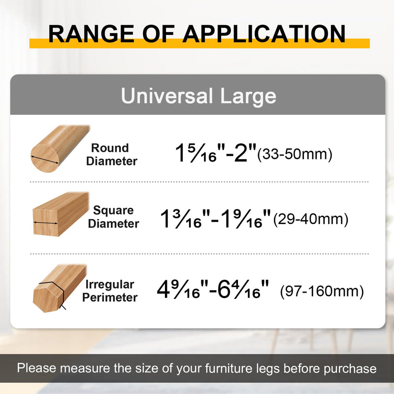 48 Pack Chair Leg Floor Protectors, Chair Feet Protectors for Hardwood Floors,Silicone Chair Leg Caps Covers Pads, Floors from Scratching and Reduce Noise(Fit:1-5/16"-2") Round Large-Clear